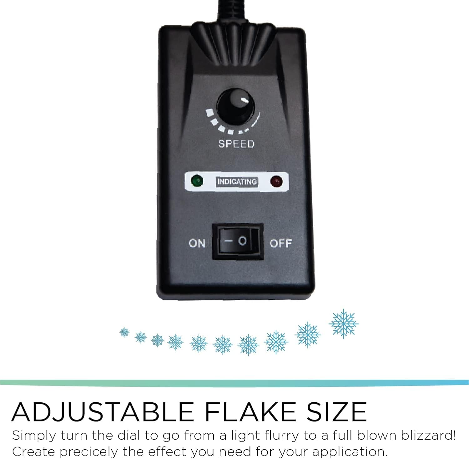 Froggy's Fog 650 Watt Variable Snow Machine with Wireless Control flake size